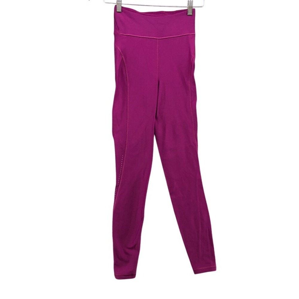 Lululemon Leggings Womens 2 Magenta Pink High Rise Reflective Dots Workout Gym